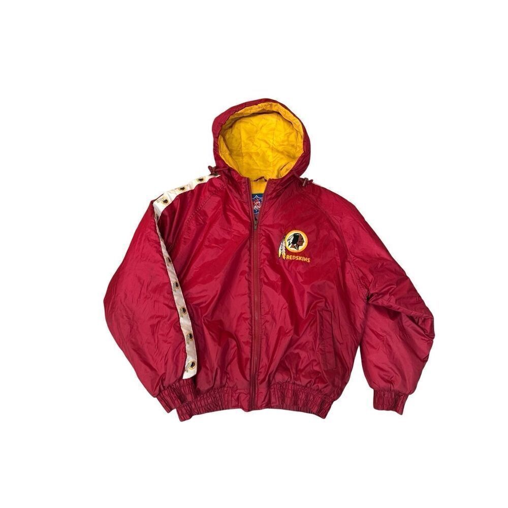 Game Day Mens NFL Washington Redskin Zip Hooded vintage  puffer coat Red Size XL